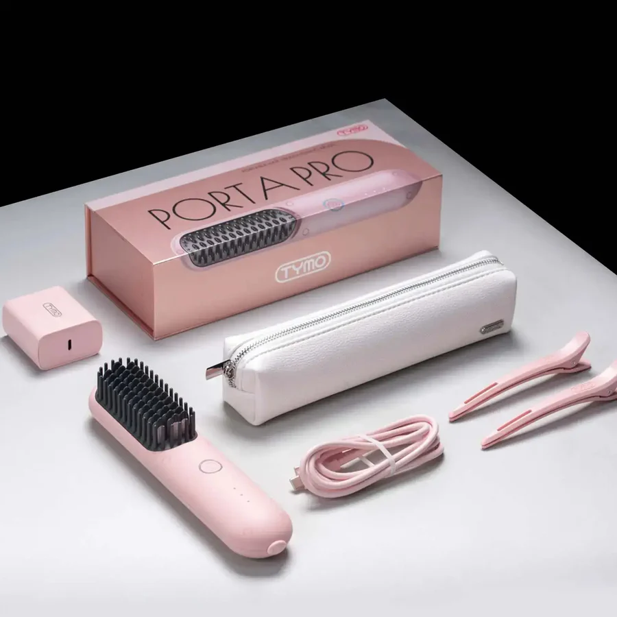 HC122P_TYMO_PORTA_PRO_PINK_2_IN_1_wired_and_wireless_hair_styler_brush_packages_with_clips_travel_bag_usb_cable_main_image_all_09_900x